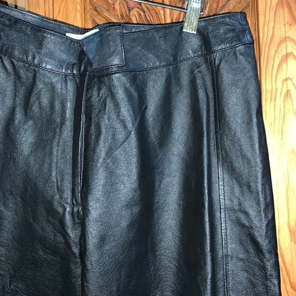 NWT Chadwicks black leather pants size 14 petite - Picture 2 of 8